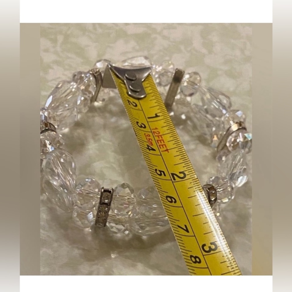 Vintage Crystal Aurora Borealis Rhinestone Bead Bracelet #7304☝️BEST PRICE - Picture 5 of 9